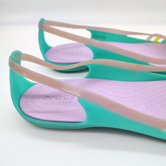 Crocs Isabella Huarache Jelly Sandals Women’s Size 11 Pastel Strappy Flats - Picture 6 of 11